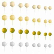 BOLAS DECORATIVAS MIX AMARELAS E BRANCO PACK 32 BOLAS DECORATIVAS MIX AMARELAS E BRANCO PACK 32
