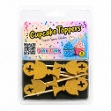 TOPOS CUPCAKES CÁLICE OURO GLITTER PACK 6
