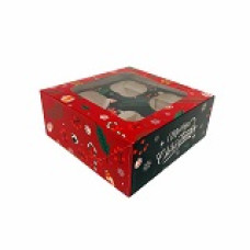CAIXA PARA 4 CUPCAKE NATAL