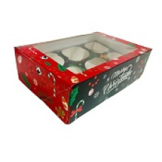 CAIXA PARA 6 CUPCAKE NATAL
