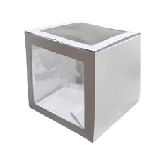 CAIXA PARA BOLO COM DUAS JANELAS 20X20X20CM