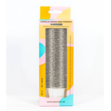 CÁPSULAS METÁLICAS BRANCO/PRATA 5CMX4CM PACK 50