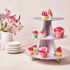 STAND TRÊS NÍVEIS PARA CUPCAKES COR PRATA