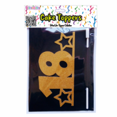 TOPO BOLO NÚMERO 18 OURO GLITTER