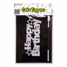 TOPO BOLO HAPPY BIRTHDAY PRATA GLITTER