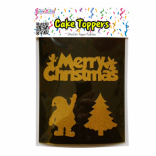 TOPOS BOLO MERRY CHISTMAS OURO GLITTER PACK 3